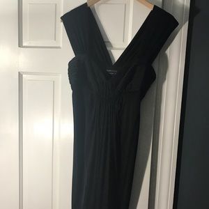 BCBG black gathered jersey dress